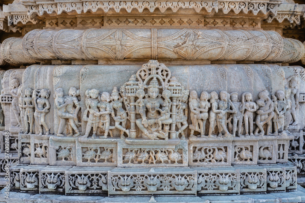 Ranakpur Jain Temple on Rajasthan province in India