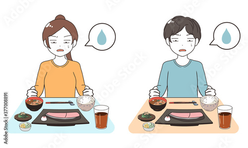 苦手な料理が出る　ギャグ調