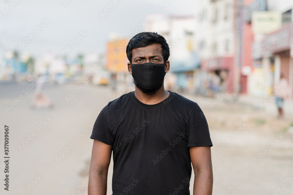 Young Indian Tamil Guy wearing mask during corona pandemic in Chennai, Tamil Nadu, India