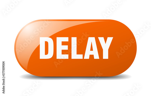 delay button. sticker. banner. rounded glass sign