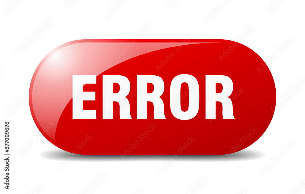 error button. sticker. banner. rounded glass sign error button. sticker. banner. rounded glass sign