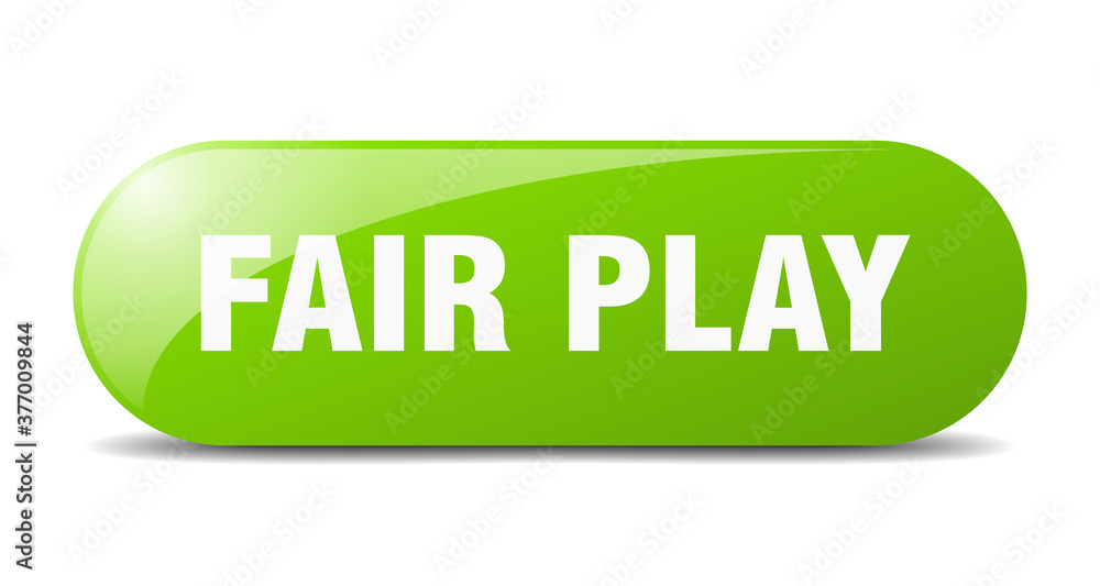 fair play button. sticker. banner. rounded glass sign