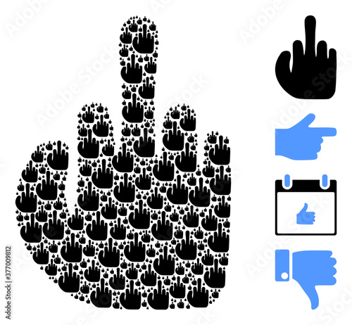 Vector asshole finger mosaic is constructed from randomized self asshole finger icons. Recursion collage from asshole finger. Some other icons are present in this vector.