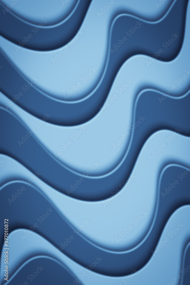 Fototapeta premium Wavy paper cut background. Blur. Abstract curved wave with blur effect for your design. Illustration with curves lines.