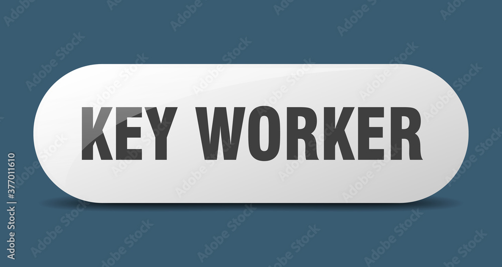 key worker button. sticker. banner. rounded glass sign key worker button. sticker. banner. rounded glass sign