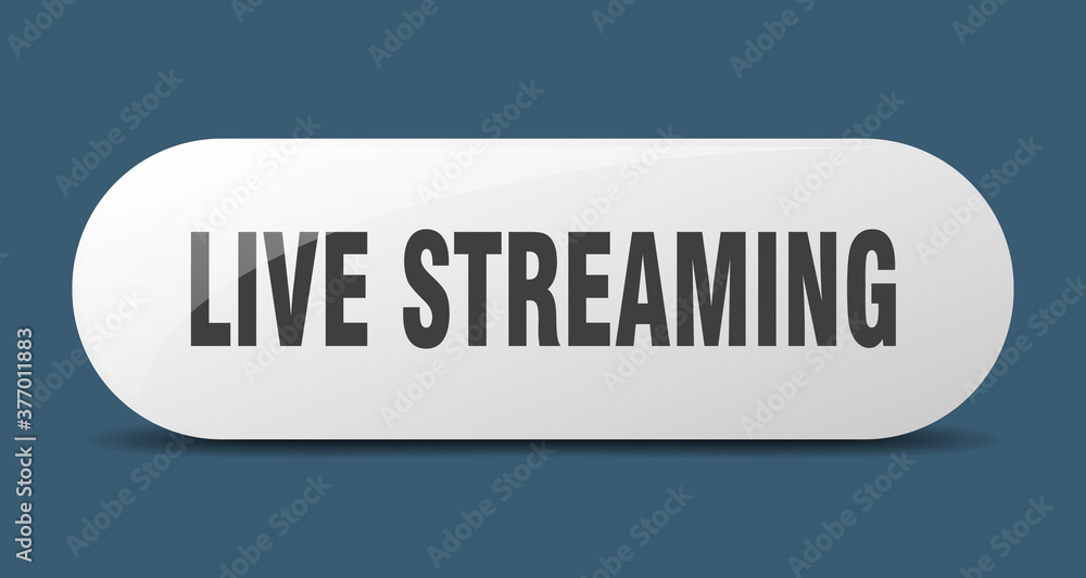 live streaming button. sticker. banner. rounded glass sign