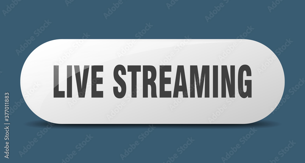 live streaming button. sticker. banner. rounded glass sign live streaming button. sticker. banner. rounded glass sign