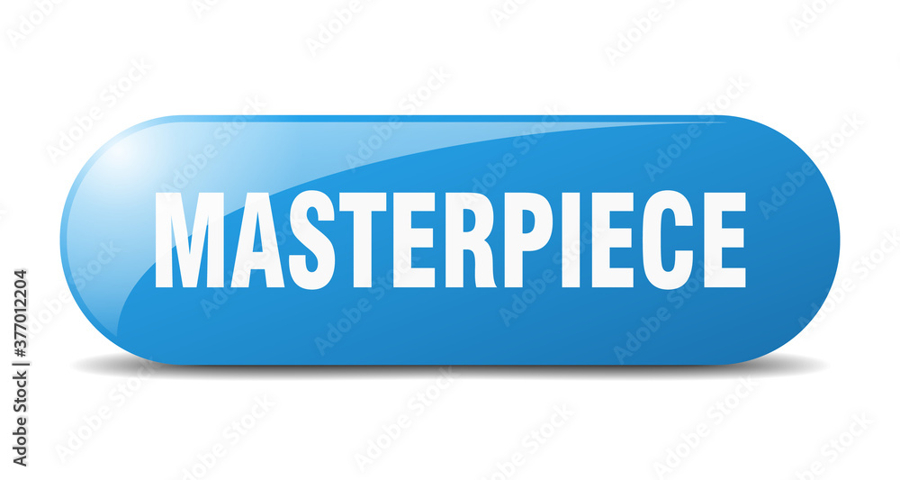 masterpiece button. sticker. banner. rounded glass sign