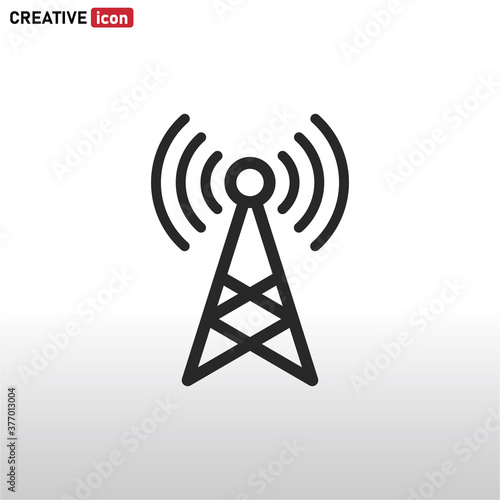 Antenna icon vector . Signal sign