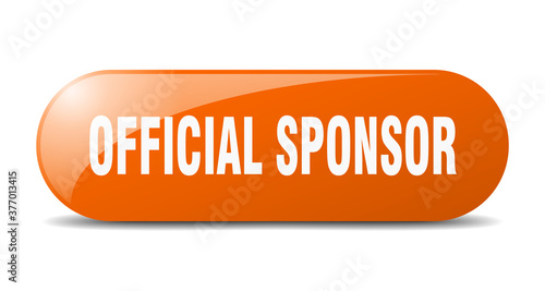 official sponsor button. sticker. banner. rounded glass sign