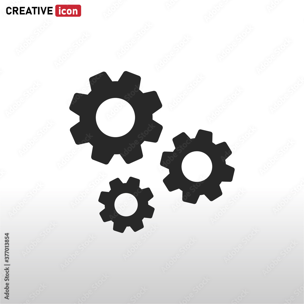 Mechanism icon vector . Gear sign