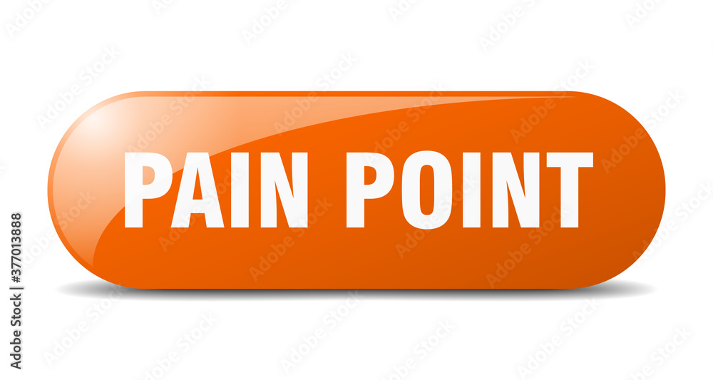 pain point button. sticker. banner. rounded glass sign pain point button. sticker. banner. rounded glass sign