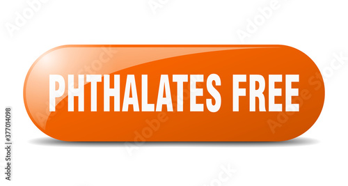 phthalates free button. sticker. banner. rounded glass sign