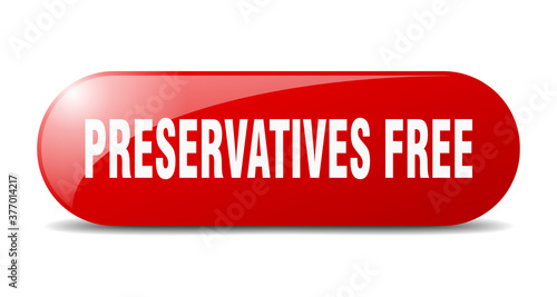 preservatives free button. sticker. banner. rounded glass sign