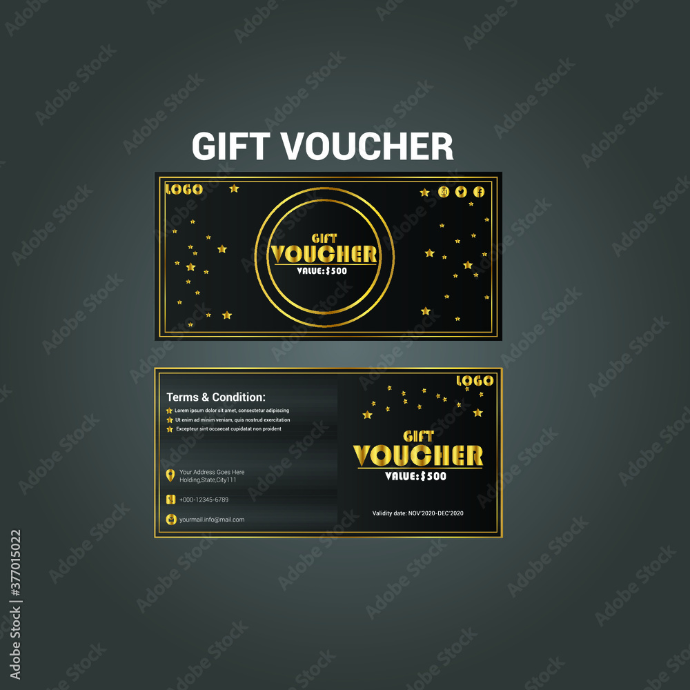 Gift Voucher,Modern,Luxury,golden gift voucher,gift card, invitation