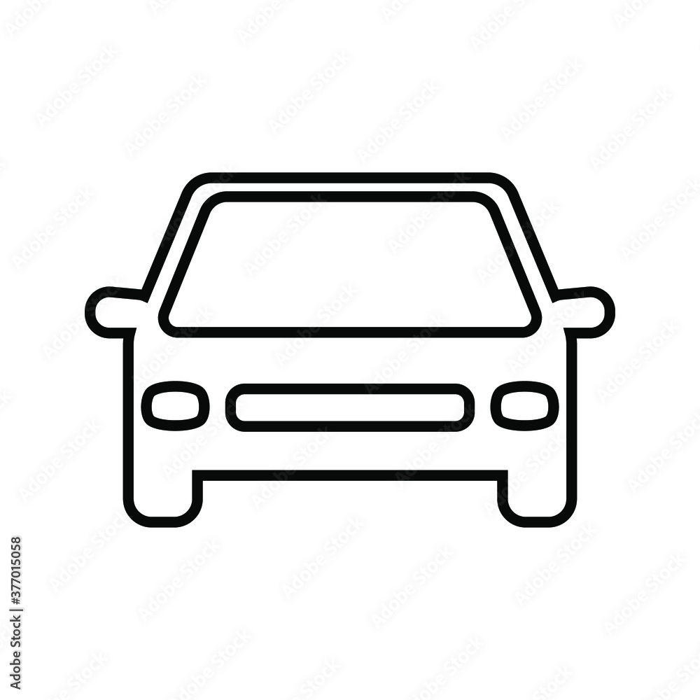 Vector car icon, car front sign.