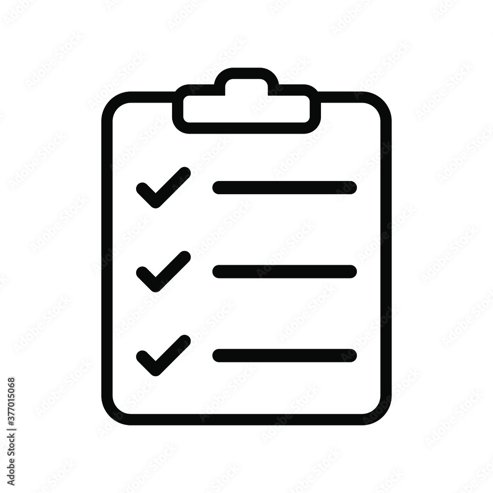 Vector checklist icon, clipboard with checklist. Vector checklist icon, clipboard with checklist.