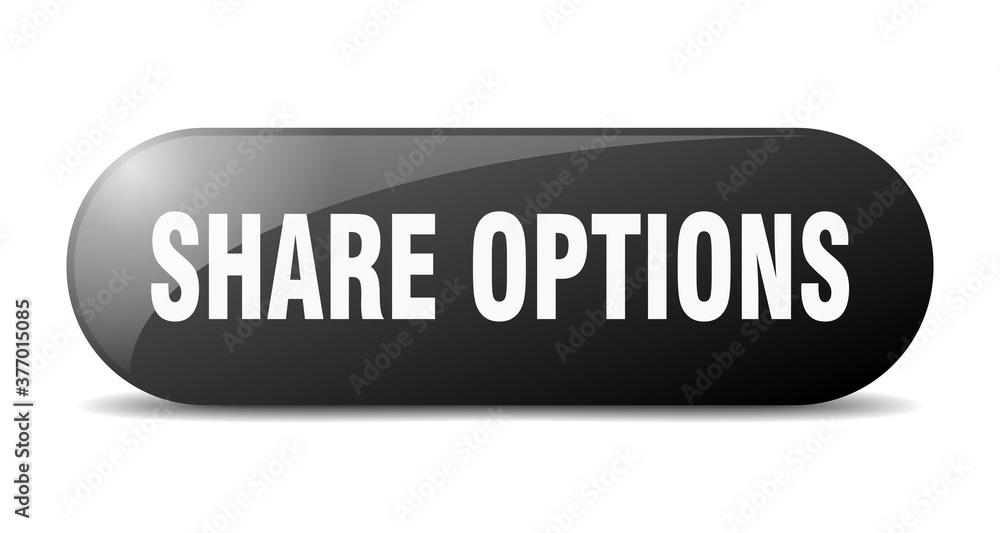 share options button. sticker. banner. rounded glass sign share options button. sticker. banner. rounded glass sign