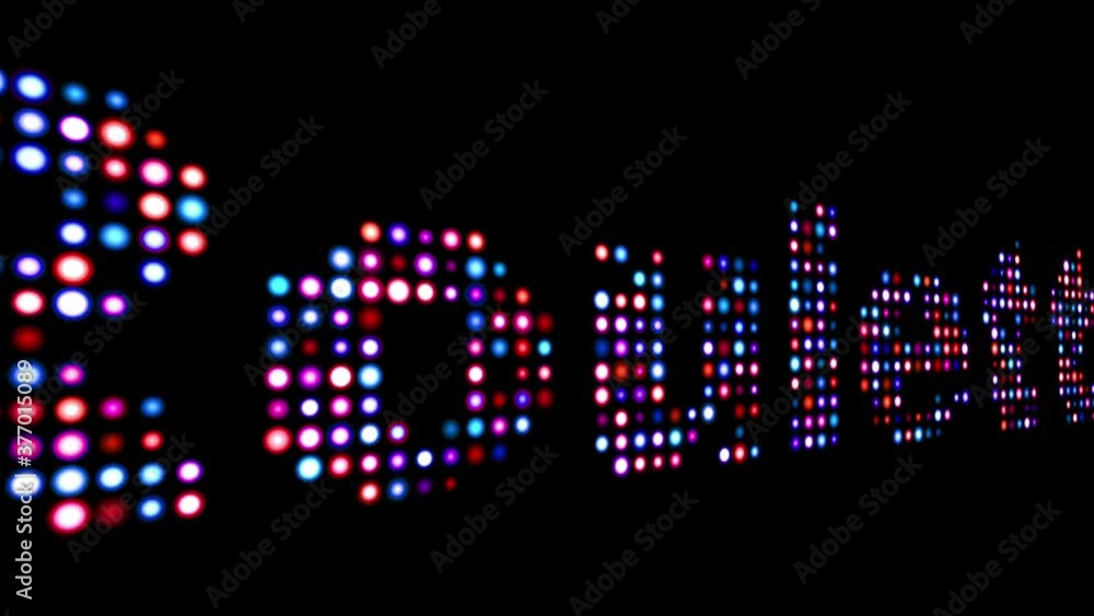 Roulette led text over black Roulette led text over black