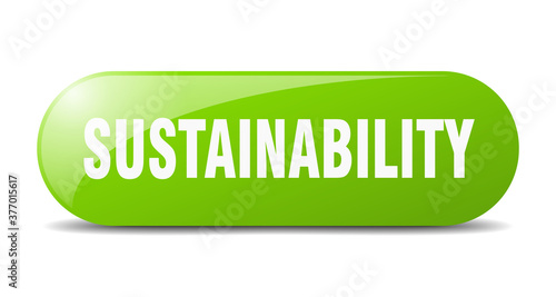 sustainability button. sticker. banner. rounded glass sign