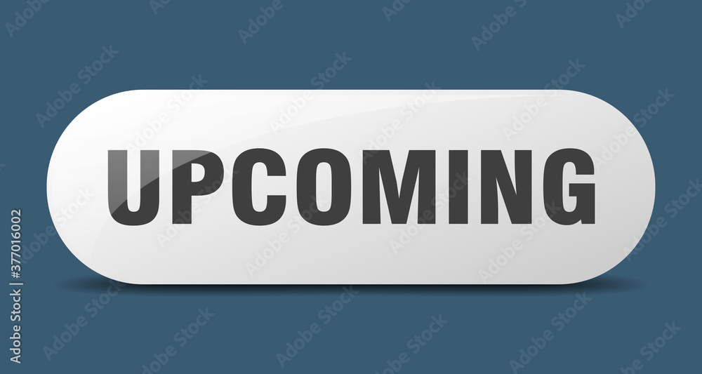 upcoming button. sticker. banner. rounded glass sign upcoming button. sticker. banner. rounded glass sign