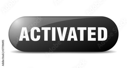 activated button. sticker. banner. rounded glass sign