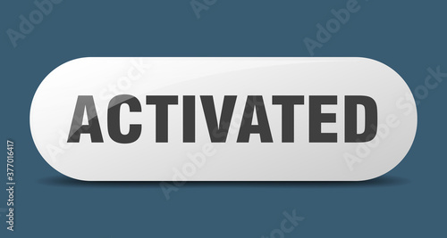 activated button. sticker. banner. rounded glass sign