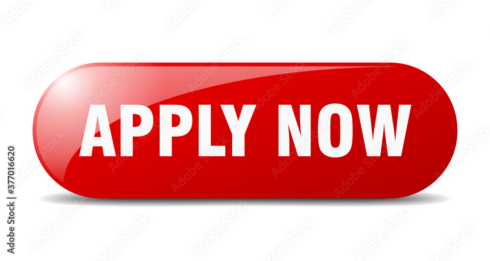 apply now button. sticker. banner. rounded glass sign