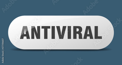 antiviral button. sticker. banner. rounded glass sign