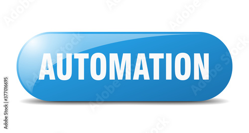 automation button. sticker. banner. rounded glass sign