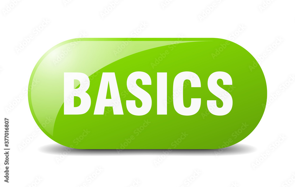 basics button. sticker. banner. rounded glass sign basics button. sticker. banner. rounded glass sign