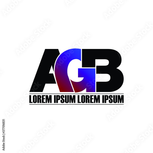 AGB letter monogram logo design vector