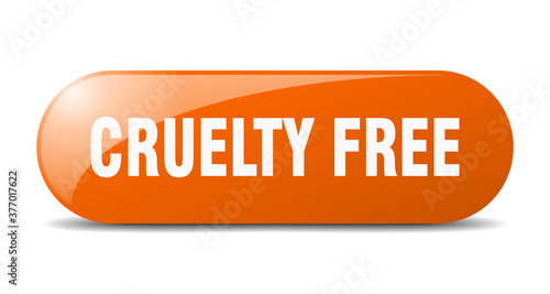 cruelty free button. sticker. banner. rounded glass sign