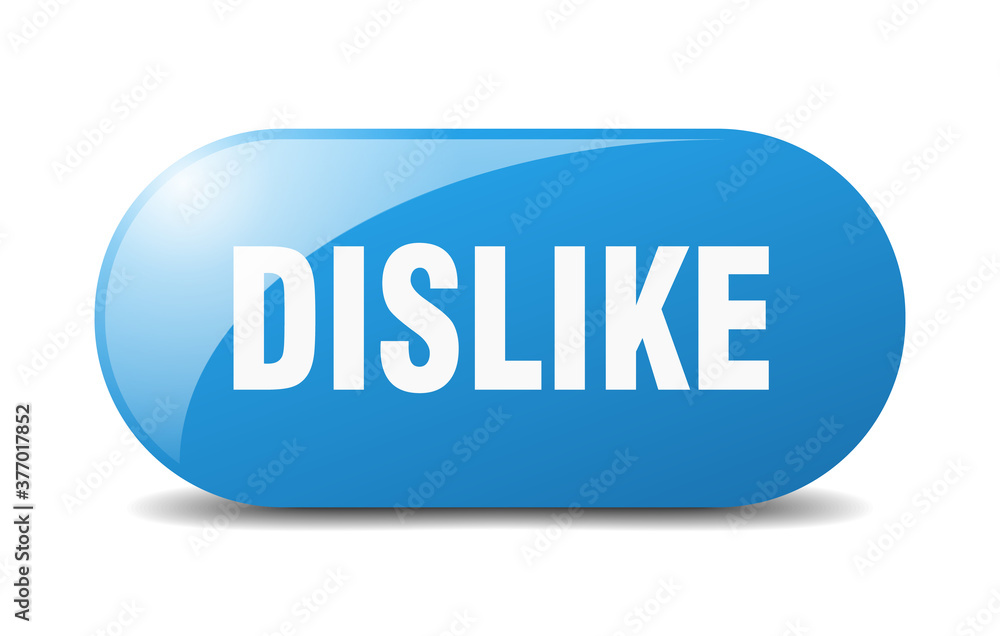 dislike button. sticker. banner. rounded glass sign dislike button. sticker. banner. rounded glass sign