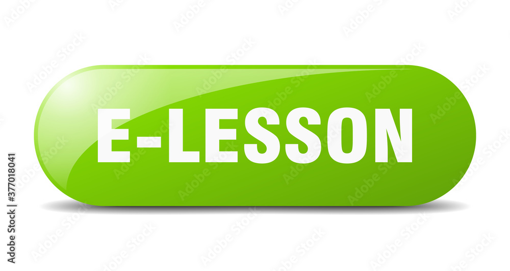 e-lesson button. sticker. banner. rounded glass sign e-lesson button. sticker. banner. rounded glass sign