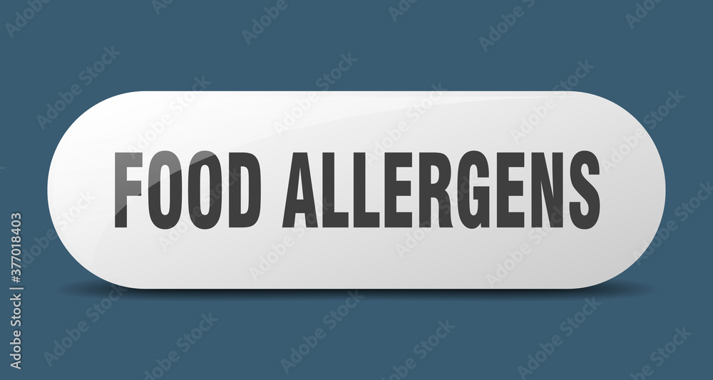 food allergens button. sticker. banner. rounded glass sign food allergens button. sticker. banner. rounded glass sign