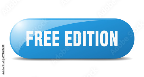 free edition button. sticker. banner. rounded glass sign