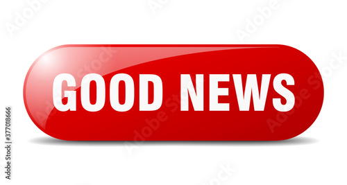 good news button. sticker. banner. rounded glass sign