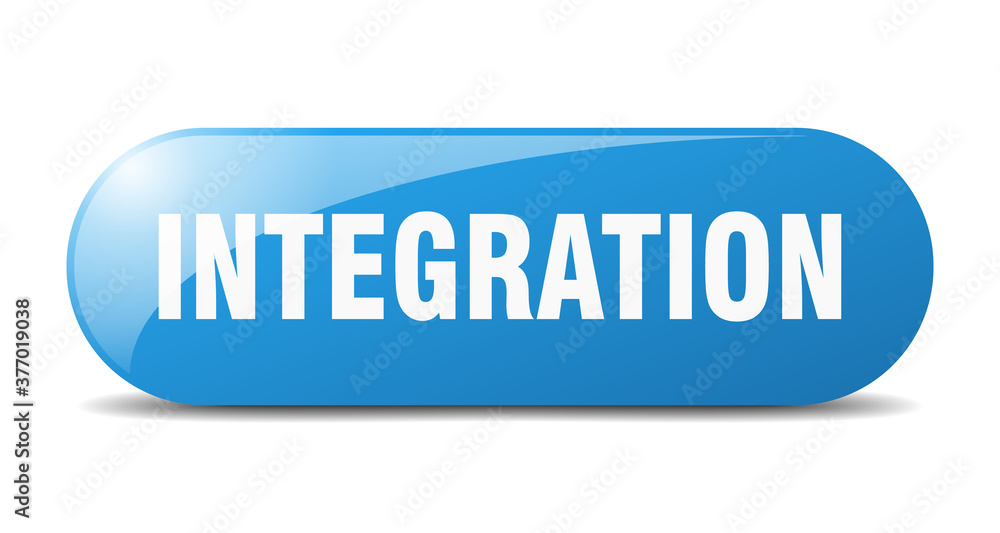 integration button. sticker. banner. rounded glass sign integration button. sticker. banner. rounded glass sign