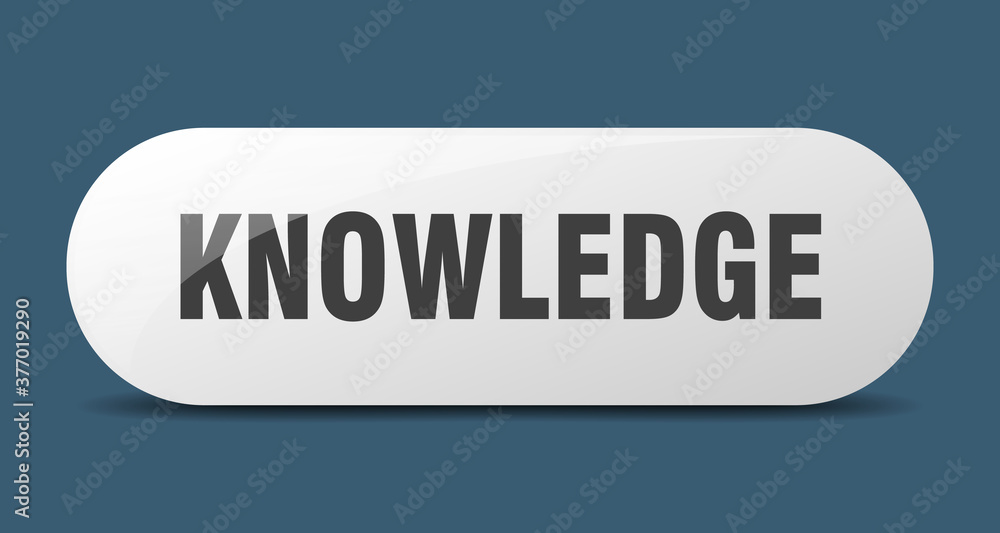 knowledge button. sticker. banner. rounded glass sign