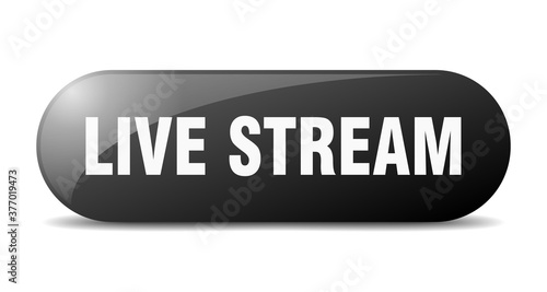 live stream button. sticker. banner. rounded glass sign