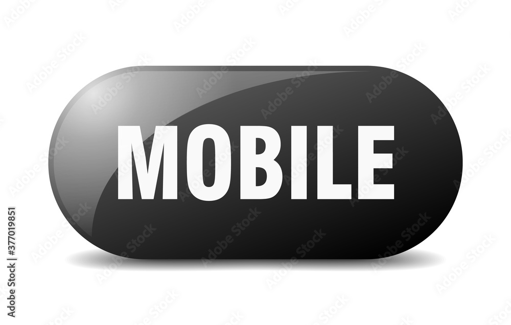 mobile button. sticker. banner. rounded glass sign mobile button. sticker. banner. rounded glass sign
