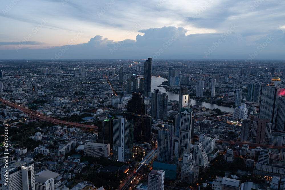 Bangkok city taken from Mahanakorn skywalk
