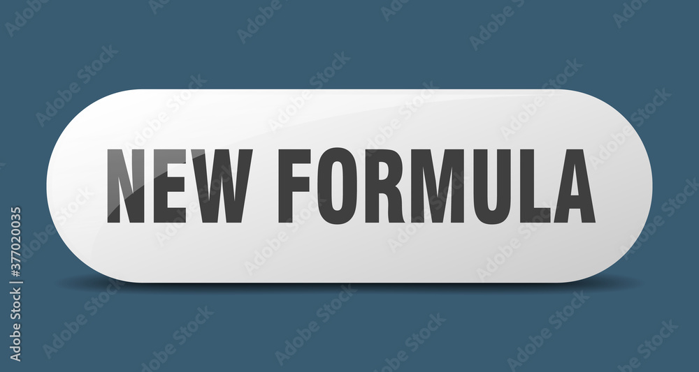 new formula button. sticker. banner. rounded glass sign