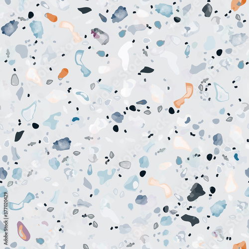 Terrazzo Texture Vector. Flooring Seamless Pattern