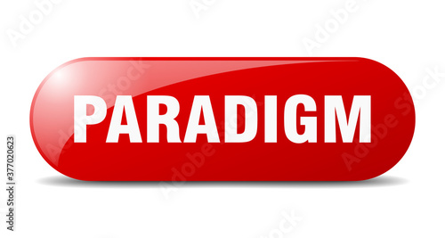 paradigm button. sticker. banner. rounded glass sign