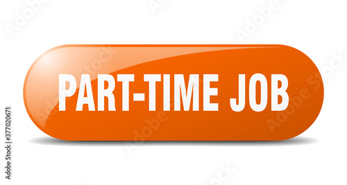 Fotografie part-time job button. sticker. banner. rounded glass sign