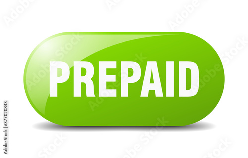 prepaid button. sticker. banner. rounded glass sign