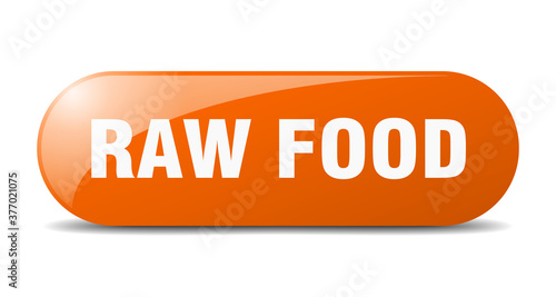 raw food button. sticker. banner. rounded glass sign