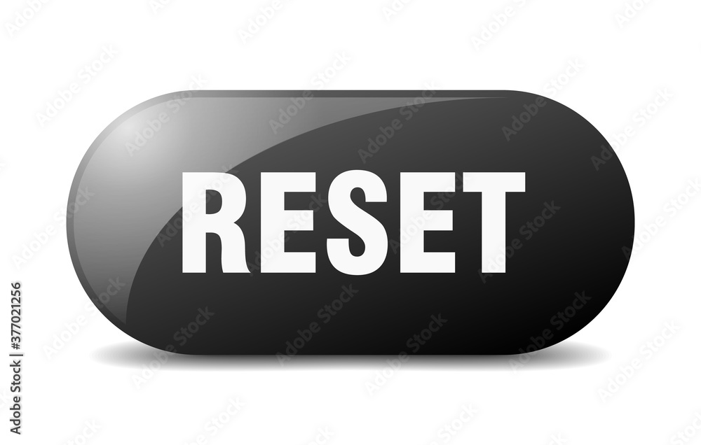 reset button. sticker. banner. rounded glass sign reset button. sticker. banner. rounded glass sign